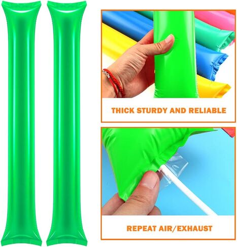 50 قطعة من اعواد الرعد السميكة من لوفشير، عصي تشجيع بلاستيكية قابلة للنفخ تصدر ضوضاء للحفلات الرياضية والفرق الروحية in Kuwait