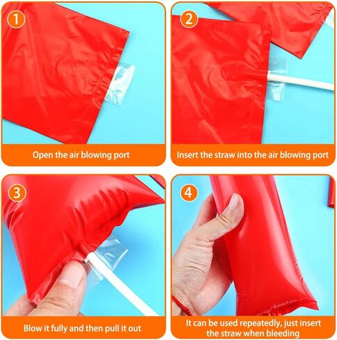 50 قطعة من اعواد الرعد السميكة من لوفشير، عصي تشجيع بلاستيكية قابلة للنفخ تصدر ضوضاء للحفلات الرياضية والفرق الروحية in Kuwait