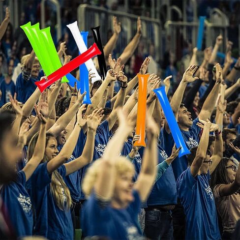 50 قطعة من اعواد الرعد السميكة من لوفشير، عصي تشجيع بلاستيكية قابلة للنفخ تصدر ضوضاء للحفلات الرياضية والفرق الروحية in Kuwait