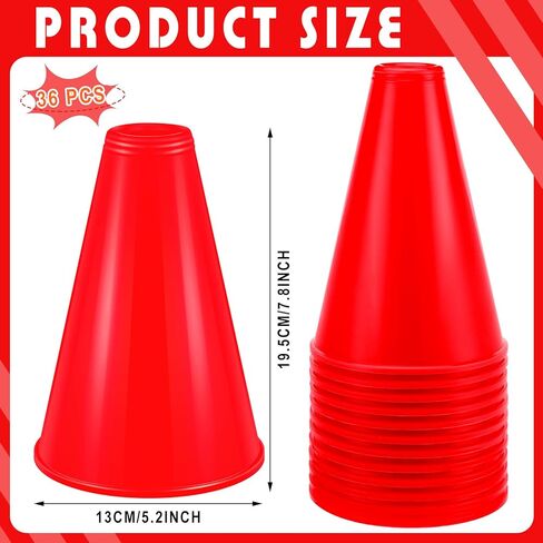 DEEKIN 36 قطعة من ملحقات الحفلات مكبر الصوت الأحمر يهتف مكبر الصوت البلاستيكي التشجيع مكبر الصوت مدير دعامة ألعاب صانع الضوضاء للحفلات المفضلة لعبة المطابقة الرياضية والأنشطة الخارجية in Kuwait