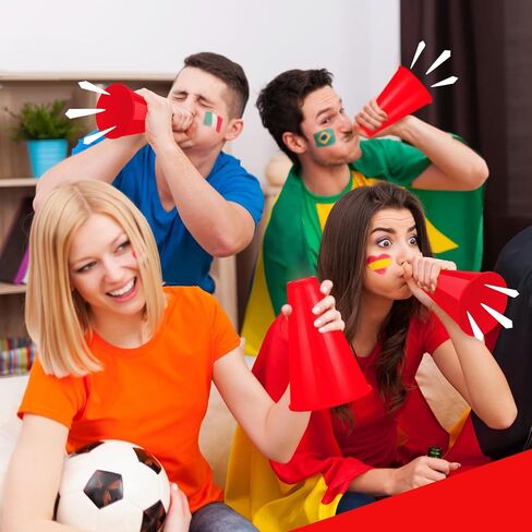 DEEKIN 36 قطعة من ملحقات الحفلات مكبر الصوت الأحمر يهتف مكبر الصوت البلاستيكي التشجيع مكبر الصوت مدير دعامة ألعاب صانع الضوضاء للحفلات المفضلة لعبة المطابقة الرياضية والأنشطة الخارجية in Kuwait