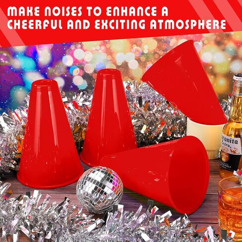 DEEKIN 36 قطعة من ملحقات الحفلات مكبر الصوت الأحمر يهتف مكبر الصوت البلاستيكي التشجيع مكبر الصوت مدير دعامة ألعاب صانع الضوضاء للحفلات المفضلة لعبة المطابقة الرياضية والأنشطة الخارجية in Kuwait