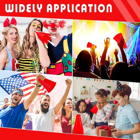 DEEKIN 36 قطعة من ملحقات الحفلات مكبر الصوت الأحمر يهتف مكبر الصوت البلاستيكي التشجيع مكبر الصوت مدير دعامة ألعاب صانع الضوضاء للحفلات المفضلة لعبة المطابقة الرياضية والأنشطة الخارجية in Kuwait