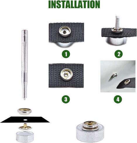 مجموعة أدوات كبس قماشية برونزية مكونة من 120 قطعة من Keadic، مشبك كبس من القماش للقوارب مع قطعتين أداة إعداد للنسيج الجلدي (40 مجموعة) in Kuwait