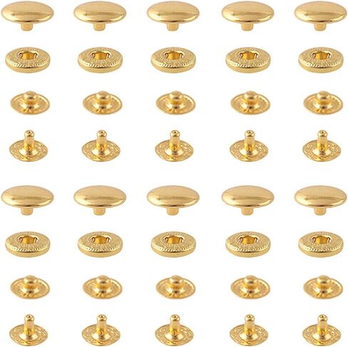 Noyin المفاجئة السحابات 10mm زر المفاجئة الصحافة الأزرار المفاجئة برشام أزرار بوبرس المفاجئة السحابات للملابس الجلدية الجينز سترات أساور أكياس 2/5 '' 10 مجموعة (ذهبي وردي) in Kuwait