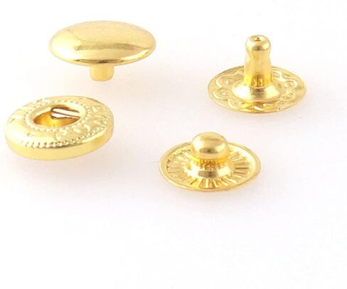 Noyin المفاجئة السحابات 10mm زر المفاجئة الصحافة الأزرار المفاجئة برشام أزرار بوبرس المفاجئة السحابات للملابس الجلدية الجينز سترات أساور أكياس 2/5 '' 10 مجموعة (ذهبي وردي) in Kuwait