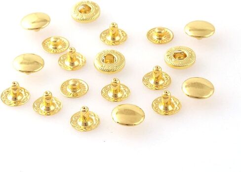 Noyin المفاجئة السحابات 10mm زر المفاجئة الصحافة الأزرار المفاجئة برشام أزرار بوبرس المفاجئة السحابات للملابس الجلدية الجينز سترات أساور أكياس 2/5 '' 10 مجموعة (ذهبي وردي) in Kuwait