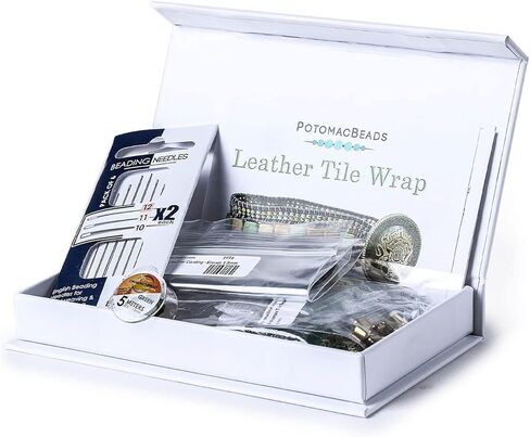 مجموعة صنع سوار خرز ملفوف من الجلد - تتضمن المواد التي تحتاجها للمسة النهائية! in Kuwait