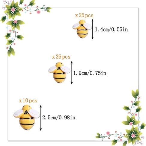 60 قطعة من زخارف النحل الصغيرة من الراتنج من جلاسيلي على شكل نحلة راتينج حرفية وديكورات مسطحة مع صندوق تخزين من أجل إكليل الحرف اليدوية وديكور المنزل للحفلات in Kuwait