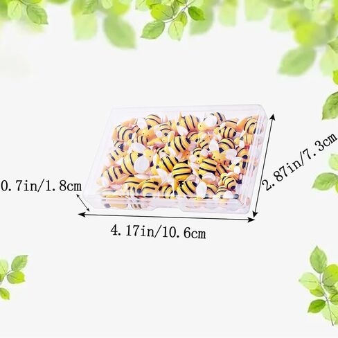 60 قطعة من زخارف النحل الصغيرة من الراتنج من جلاسيلي على شكل نحلة راتينج حرفية وديكورات مسطحة مع صندوق تخزين من أجل إكليل الحرف اليدوية وديكور المنزل للحفلات in Kuwait