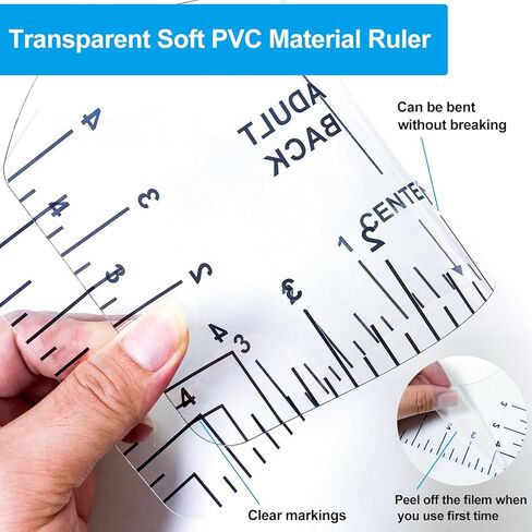 KISSWILL 9 Pcs Transparent Tshirt-Ruler Guide for Vinyl Alignment, Tshirt-Ruler for Heat Press, Tshirt-Rulers to Center Vinyl for Children Youth Adult, Measuring Front & Back in Kuwait