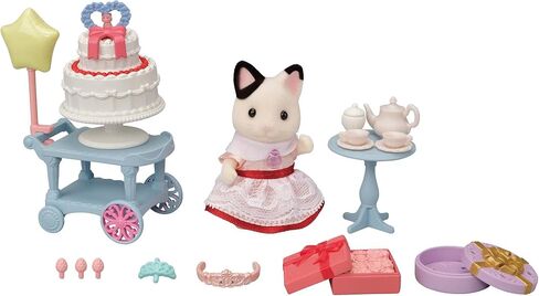 Calico Critters Tuxedo Cat Girl's Party Time Playset, Dollhouse Playset with Figure and Accessories in Saudi Arabia