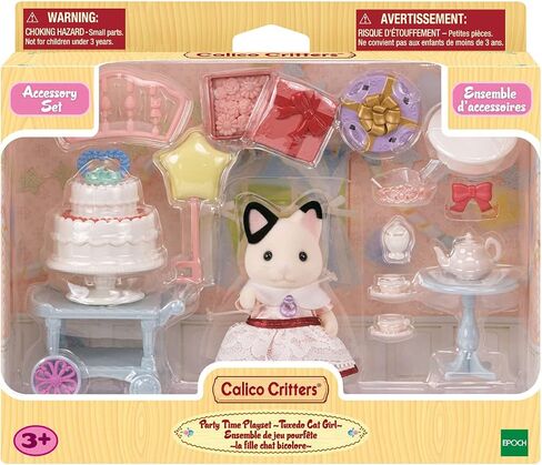 Calico Critters Tuxedo Cat Girl's Party Time Playset, Dollhouse Playset with Figure and Accessories in Saudi Arabia