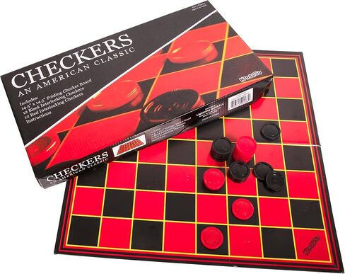 Kangaroo - Multiplayers Mind Blowing Strategy Board Game - Portable Educational Travel Paper Checkers - Includes Large Board w/ 24 Checkers (12 Red and 12- Black) 15x15 Inches in Saudi Arabia