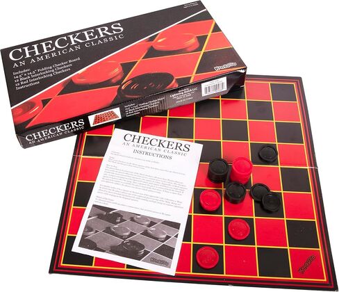 Kangaroo - Multiplayers Mind Blowing Strategy Board Game - Portable Educational Travel Paper Checkers - Includes Large Board w/ 24 Checkers (12 Red and 12- Black) 15x15 Inches in Saudi Arabia