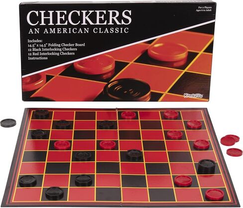 Kangaroo - Multiplayers Mind Blowing Strategy Board Game - Portable Educational Travel Paper Checkers - Includes Large Board w/ 24 Checkers (12 Red and 12- Black) 15x15 Inches in Saudi Arabia