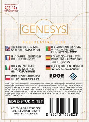 لعبة Genesys RPG DICE Pack - عزز مغامرات الطاولة الخاصة بك! من إنتاج إيدج ستوديو in Kuwait