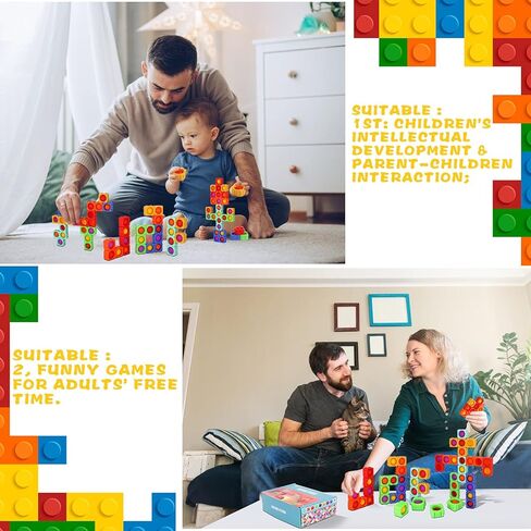 Pop Fidget Toys Bubble Sensory Toy Girl Boy 24Pcs Colorful Silicone Fidget Building Block Toy Set Autism Special Needs Stress Relief Kids Educational Dimple Fidget Packs Puzzle Toy Toddler Gift in Kuwait
