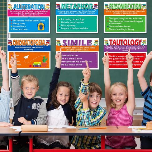 10 Pieces Figures of Speech Posters Educational Posters for Classroom Laminated Posters Figurative Language Poster Educational Language Arts Poster for Elementary Middle School High School Supplies in Saudi Arabia