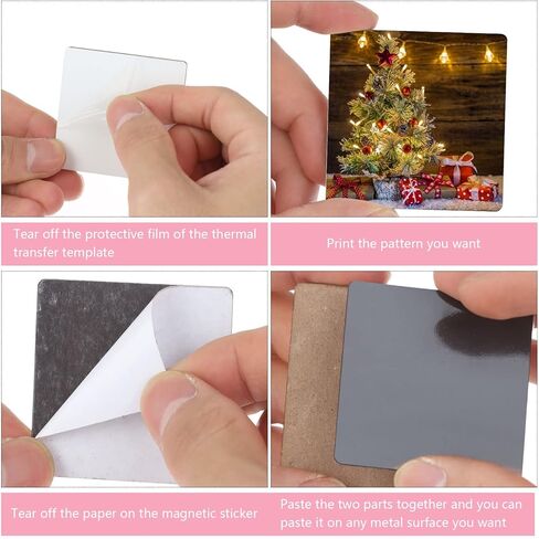 20 قطعة من مغناطيس الثلاجة الفارغ بالتسامي، مغناطيس الثلاجة نقل الحرارة مربع دائري ام دي اف نقل الحرارة، لوح فارغ للهالوين والكريسماس، مغناطيس التسامي للمطبخ والسبورة البيضاء in Kuwait