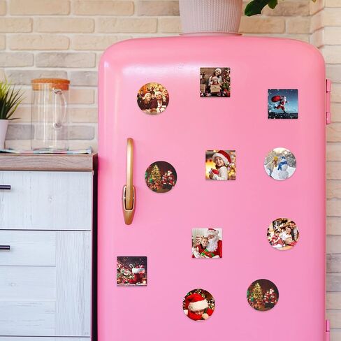 20 قطعة من مغناطيس الثلاجة الفارغ بالتسامي، مغناطيس الثلاجة نقل الحرارة مربع دائري ام دي اف نقل الحرارة، لوح فارغ للهالوين والكريسماس، مغناطيس التسامي للمطبخ والسبورة البيضاء in Kuwait