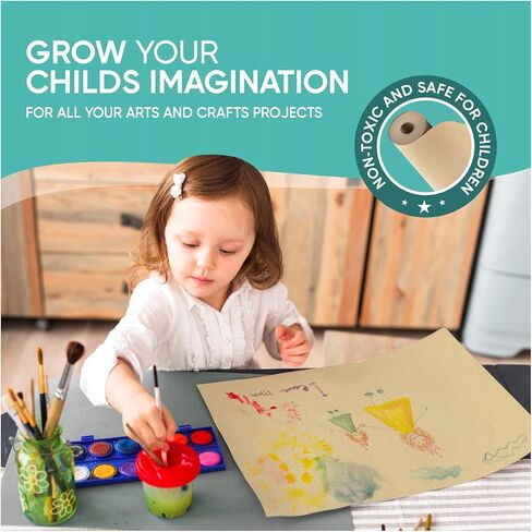 لفافة ورق كرافت بنية معاد تدويرها بنسبة 100% من صناعة أمريكية مقاس 17.50 بوصة × 1800 بوصة (150 قدمًا)، فنون وحرف يدوية متعددة الأغراض، تغليف الهدايا، التعبئة والشحن، مفرش طاولة in Kuwait