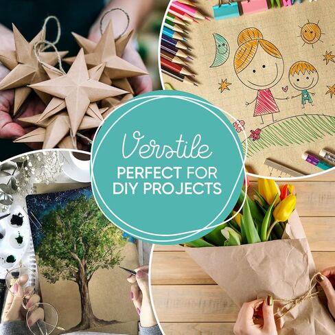 لفافة ورق كرافت بنية معاد تدويرها بنسبة 100% من صناعة أمريكية مقاس 17.50 بوصة × 1800 بوصة (150 قدمًا)، فنون وحرف يدوية متعددة الأغراض، تغليف الهدايا، التعبئة والشحن، مفرش طاولة in Kuwait