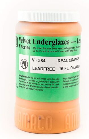 AMACO Velvet Underglaze, Pint, Real Orange V-384, Each in Saudi Arabia