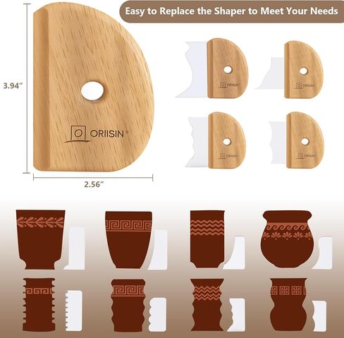 مجموعة ادوات تشكيل القدم الفخارية من الفخار بتصميم ضلع للقدم للفخار والسيراميك in Kuwait