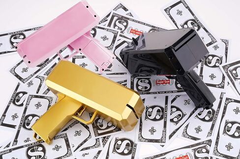 مسدس IKJNMLP Prop Gold Money Shooter الذي يبدو حقيقيًا ويمكن أن ينثر الأموال مثل المطر، مسدس أموال مزيف، مسدس نقدي مزيف، مسدس رمي أموال، مسدسات أموال للحفلات، حفلات البكالوريوس، الزفاف (وردي) in Kuwait