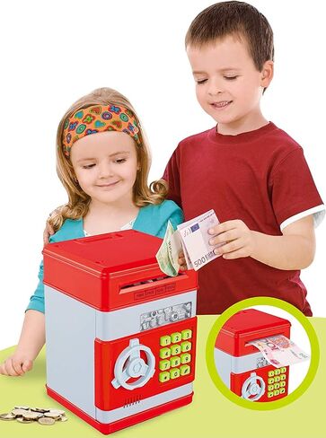 Liberty Imports Kids Piggy Bank Toy, Digital Password Key Money Safe for Cash Coin, Mini ATM Cash Coin Saving Toy for Children in Saudi Arabia