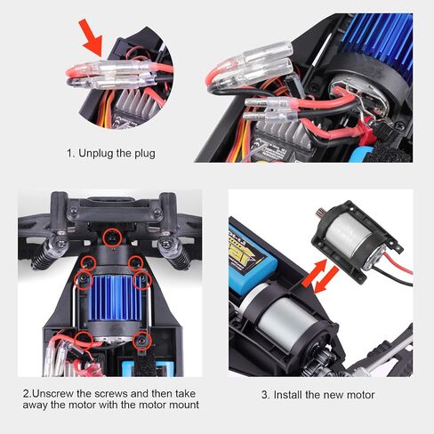 HAIBOXING 1/12TH Scale RC Cars Spare Parts, Remote Control Truck Brushed Motor 390 with Motor Pinion Apply to 903&905 (90125&90128) in Saudi Arabia