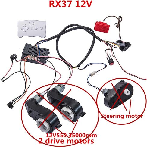 12 Volt Children Electric Car DIY Modified Wires and Switch Kit,with 2.4G Bluetooth Remote Control and Receiver,for Children Electric Ride On Car Accessories in Saudi Arabia