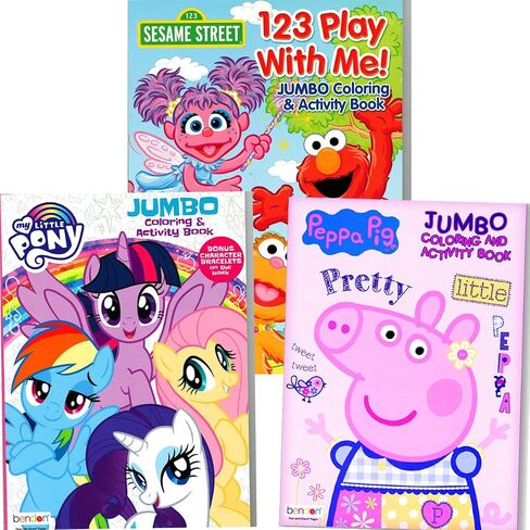 Bundle of 6 Coloring Activity Books for Girls Ages 3-6 - Assorted Licensed Bulk Coloring Book Set for Kids Featuring Gabby’s Dollhouse, Peppa Pig and More in Saudi Arabia