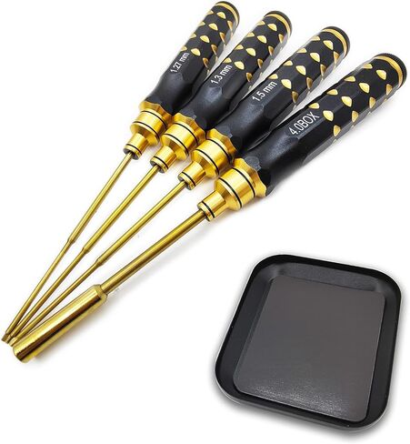 VICRAZZE RC سيارة أداة مجموعة 1.27 مللي متر 1.3 مللي متر 1.5 مللي متر 4.0 مللي متر (صندوق) التيتانيوم مسدس مفك RC إصلاح وجع أدوات عدة ل محوري SCX24 4 قطعة in Kuwait