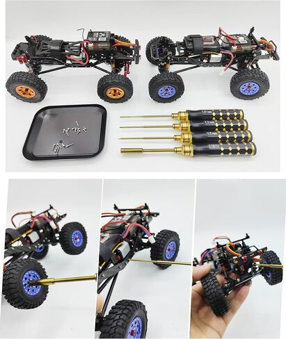 VICRAZZE RC سيارة أداة مجموعة 1.27 مللي متر 1.3 مللي متر 1.5 مللي متر 4.0 مللي متر (صندوق) التيتانيوم مسدس مفك RC إصلاح وجع أدوات عدة ل محوري SCX24 4 قطعة in Kuwait