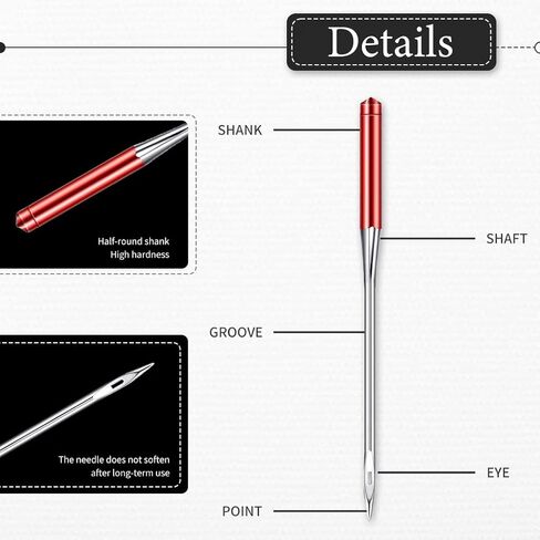 تشاومنجيا 120 قطعة من ابر ماكينة الخياطة ذات النقاط العادية العالمية، متوافقة مع سينجر وبراذر وجانوم وفارماكس بمقاسات 65/9، 75/11، 90/14، 100/16، 110/18 (5 الوان) in Kuwait