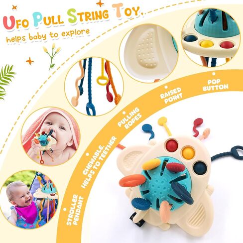 Baby Toys for 12-18 Months, Montessori Toys for 1 Year Old | Shape Sorter, Stacking Rings, Sensory Baby Blocks, Educational Montessori Toys for 12+ Months, Neutral Baby Birthday Gift Set in Kuwait
