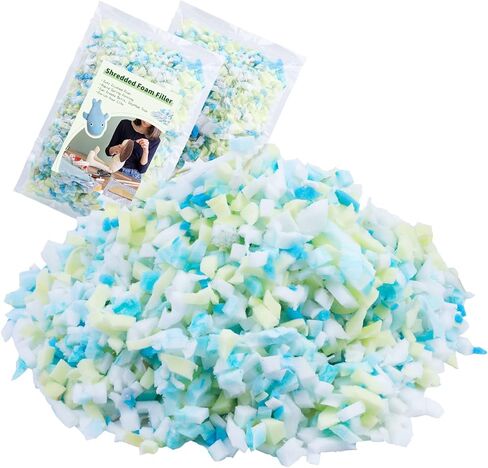 SOCNITC 300g Shredded Foam Fill Bean Bag Filler Foam Shredded Memory Foam Filling for Stuffing, Bean Bag Chair, Pillow, Chairs, Arts Crafts, Multi Color and Shape in Kuwait