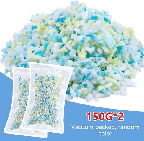 SOCNITC 300g Shredded Foam Fill Bean Bag Filler Foam Shredded Memory Foam Filling for Stuffing, Bean Bag Chair, Pillow, Chairs, Arts Crafts, Multi Color and Shape in Kuwait