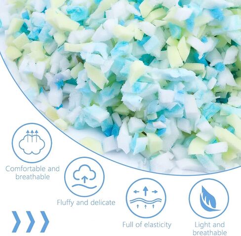 SOCNITC 300g Shredded Foam Fill Bean Bag Filler Foam Shredded Memory Foam Filling for Stuffing, Bean Bag Chair, Pillow, Chairs, Arts Crafts, Multi Color and Shape in Kuwait