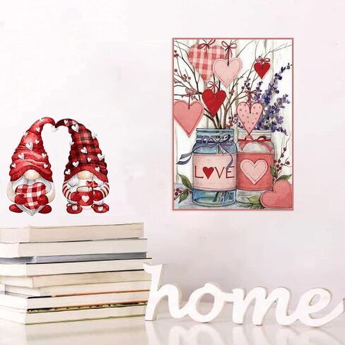 مجموعات الرسم الماسي لعيد الحب للبالغين - رسم فني 5D DIY على شكل قلب الحب الماسي مع الماس الحفر الكامل للنقاط الماسية للبالغين المبتدئين، صور فنية للأحجار الكريمة، ديكور زهور عيد الحب in Kuwait