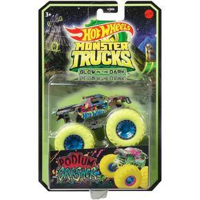 Hot Wheels 2022 Monster Trucks 1:64 Scale Diecast Glow in The Dark Podium Crasher in Saudi Arabia