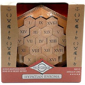 True Genius: Hypatian Enigma - A Number Based Roman Mystery, Roman Numeral Brainteaser, Wooden Puzzle, Difficulty Level 5, Project Genius, Ages 8 + in Saudi Arabia