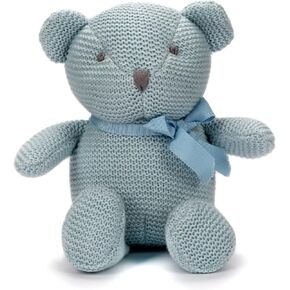Organic Baby Toys Blue Teddy Bear Stuffed Animal 6.5"