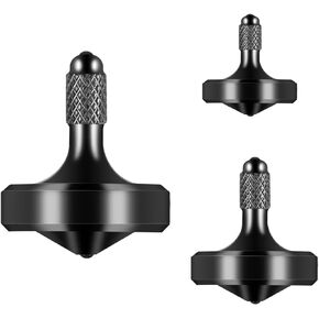 Exquisite Metal Spinning Top, Nicely Machined Stainless Steel Fidget Toy, Perfect Balance Spin Time for Over 9 Mins, Waste Time Efficiently, Easy to Work (Black, 3PCS Large+Medium+Small)