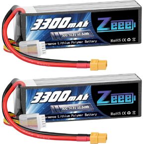 Zeee 14.8V 4S Lipo Battery 50C 3300mAh with XT60 Plug (2 Packs) in Saudi Arabia