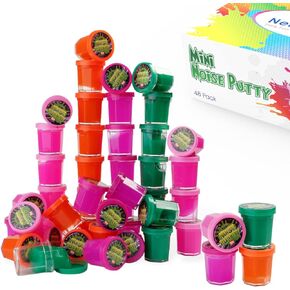 هدايا الحفلات للأطفال - عبوة من 48 قطعة من السلايم للحفلات الكبيرة - 1.5 بوصة - معجون ضوضاء صغير بألوان نيون متنوعة - ألعاب كبيرة - حشوات للجوارب - وهدايا حفلات أعياد الميلاد - عبوة كبيرة مكونة من 4 دزينة in Kuwait