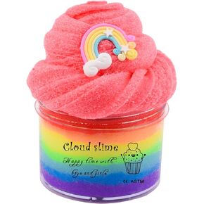 سلايم معطر بألوان قوس قزح، ناعم وغير لزج، لعبة تخفيف التوتر للفتيات والفتيان، سحابة ملونة للأطفال في حفلات عيد الفصح in Kuwait