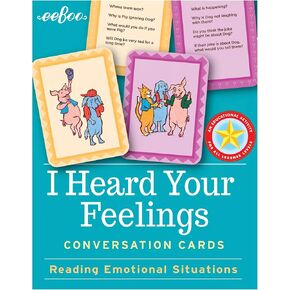 eeBoo: I Heard Your Feelings, Conversation Flash Cards, Reading Emotional Situations, Develop Social and Emotional Intelligence, for Ages 3 and up